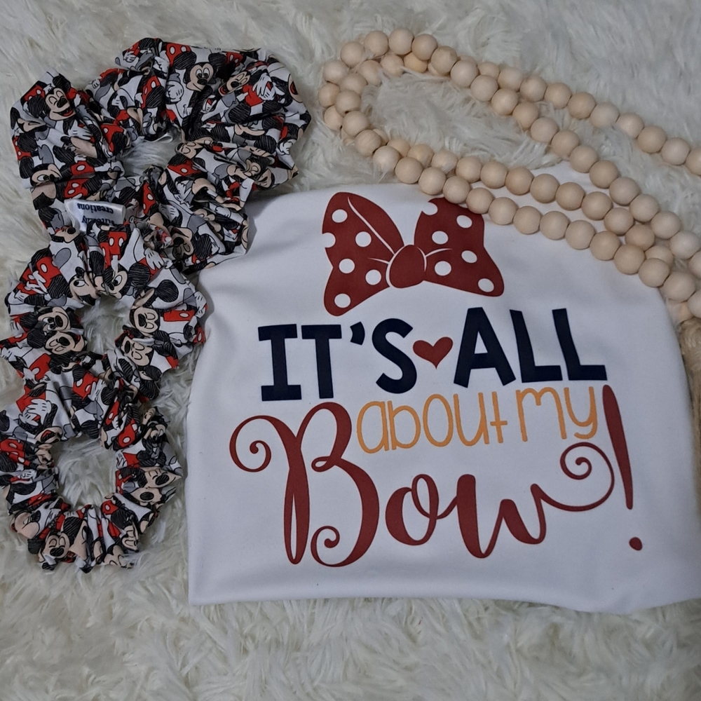 Girl ,baby,toddler t-shirt with one scrunchie